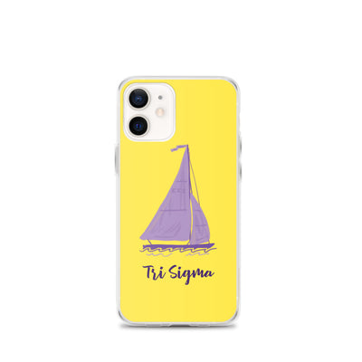 Tri Sigma Sailboat Mascot Yellow iPhone Case