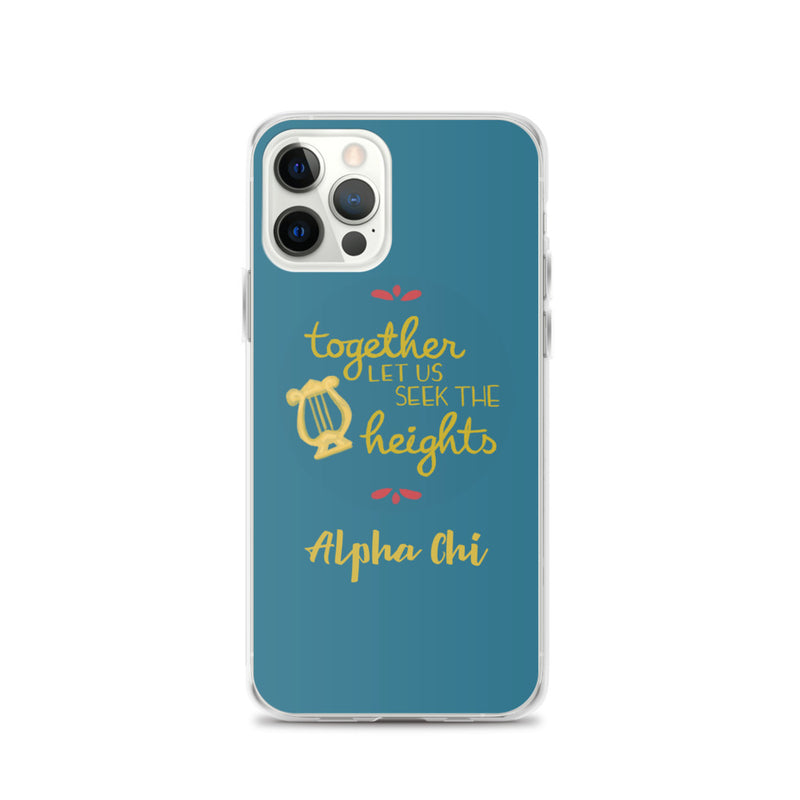 Together Let us Seek the Heights iPhone 12 Pro case in teal