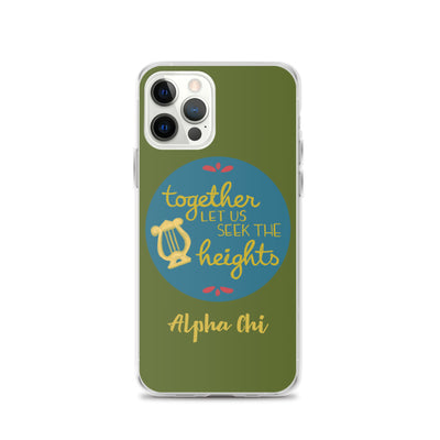 Alpha Chi Omega Together Let Us Seek The Heights iPhone Case in 12 Pro