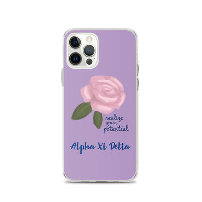 Alpha Xi Delta Realize Your Potential Purple iPhone Case