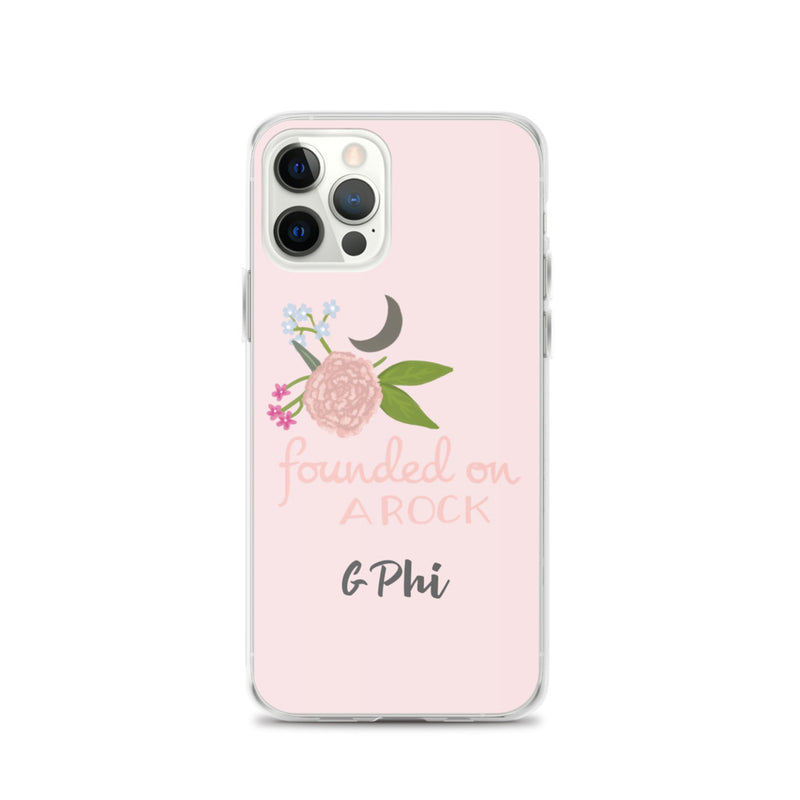 Gamma Phi Beta Founded on a Rock Pink iPhone Case