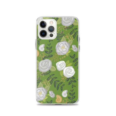 Kappa Delta Green Rose Floral Print iPhone 12 Pro Case