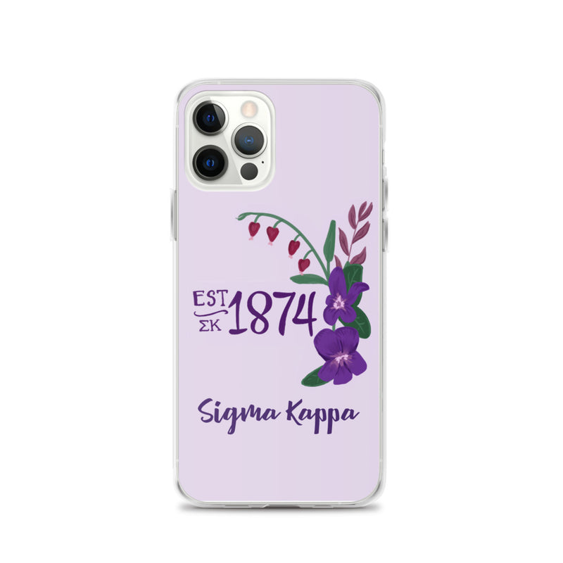 Sigma Kappa 1874 Founders Day Lavender iPhone Case