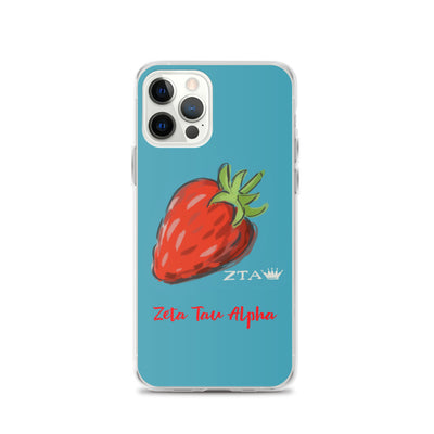 Zeta Tau Alpha Strawberry iPhone Case, Turquoise