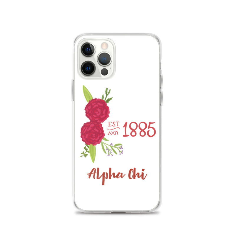 Alpha Chi Omega 1885 Founding Date White iPhone 12 Pro Case