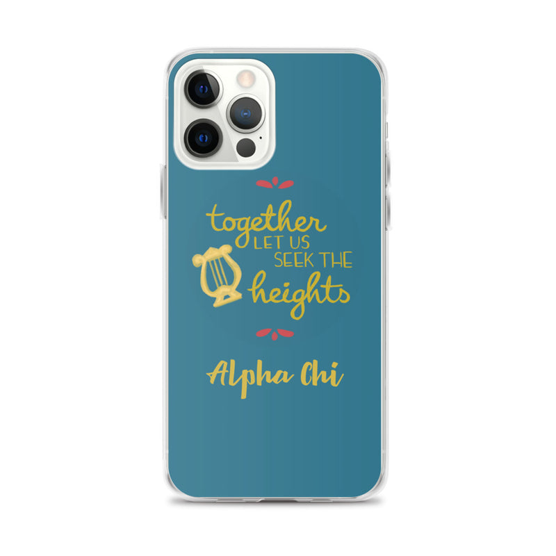 Alpha Chi Omega Motto Teal iPhone Case on iPhone 12 Pro Max