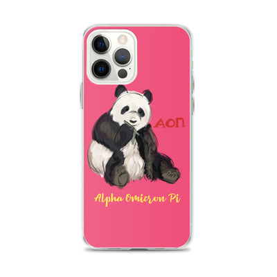 Alpha Omicron Pi Panda Pink iPhone Case