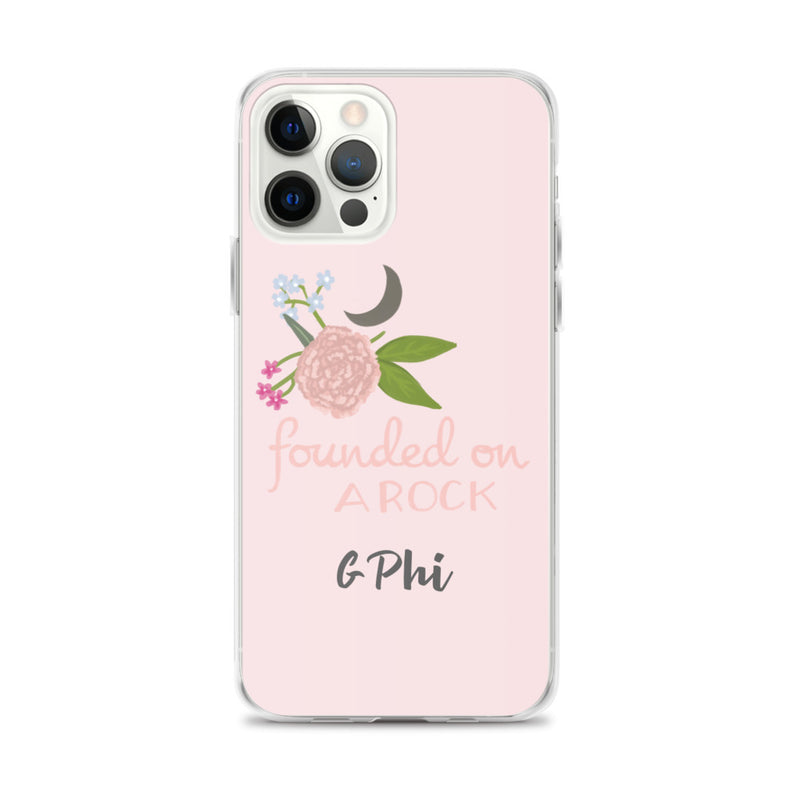 Gamma Phi Beta Founded on a Rock Pink iPhone Case