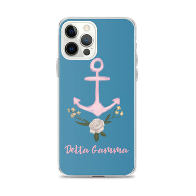 Delta Gamma iphone case with Pink Anchor for iPhone 12 Pro Max. 