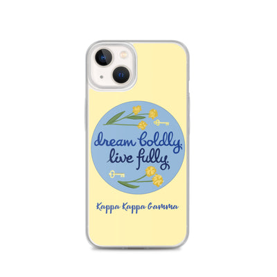 Kappa Kappa Gamma Dream Boldly. Live Fully. Yellow iPhone Case