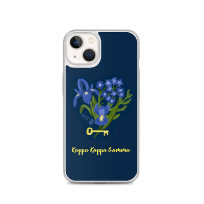 Kappa Kappa Gamma Fleur de Key iPhone Case, Dark Blue in iPhone 13