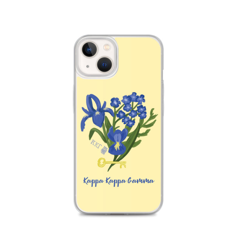 Kappa Kappa Gamma Yellow Fleur de Key iPhone Case on iPhone 13