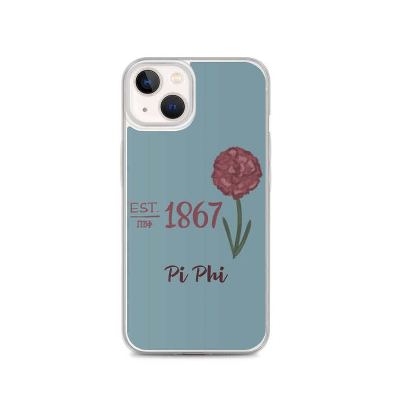 Pi Beta Phi 1867 Silvery Blue iPhone Case