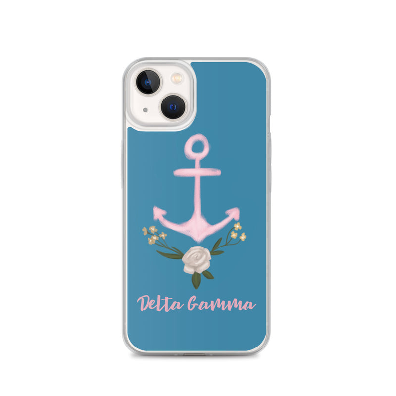Delta Gamma iphone case with Pink Anchor for iPhone 13. 