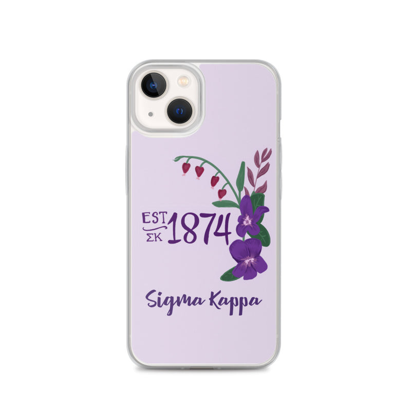 Sigma Kappa 1874 Founders Day Lavender iPhone Case