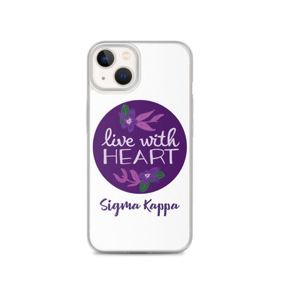Sigma Kappa Live With Heart White iPhone Case