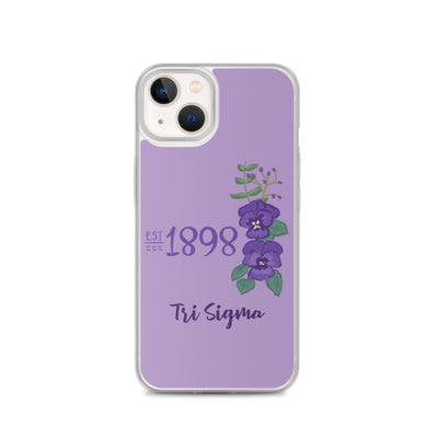Tri Sigma 1898 Founders Day Design Violet iPhone Case