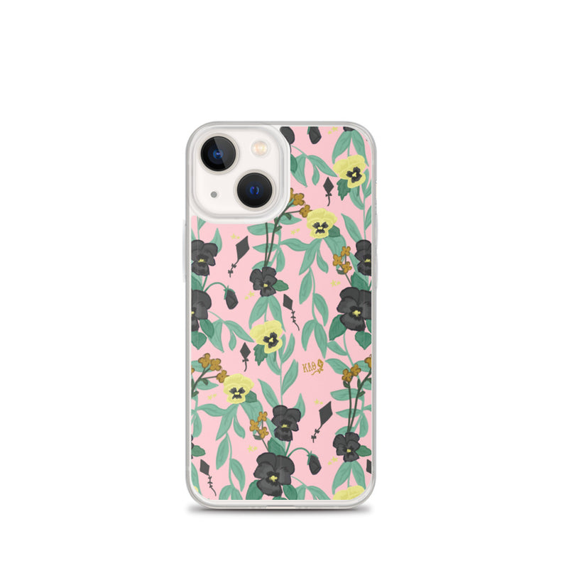 Kappa Alpha Theta Pink Floral Pattern iPhone Case