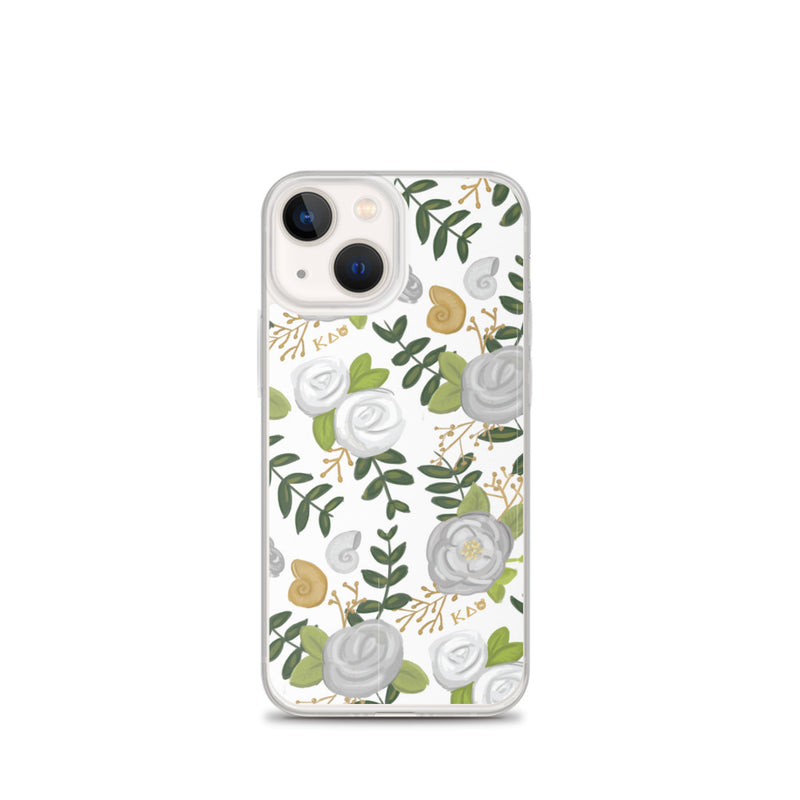 Kappa Delta White Floral Pattern iPhone Case