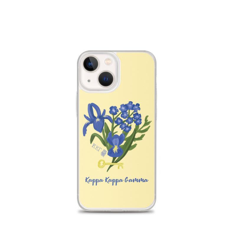 Kappa Kappa Gamma Yellow Fleur de Key iPhone Case on iPhone 13 mini