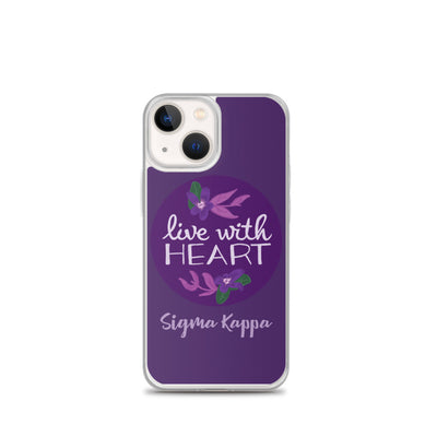 Sigma Kappa Live With Heart Purple iPhone Case