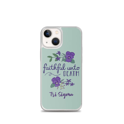 Tri Sigma Faithful Unto Death Green iPhone Case