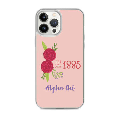 Alpha Chi Omega 1885 Founding Year Pink iPhone 13 Pro Max Case