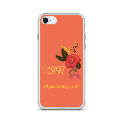 Alpha Omicron Pi 1897 Founders Day iPhone Case shown on iPhonen 7 and 8