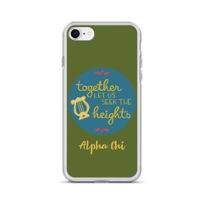 Alpha Chi Omega Together Let Us Seek The Heights iPhone Case in iphone 7 8