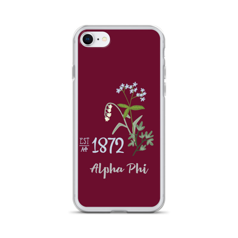Alpha Phi Founders Day iPhone Case Bordeaux