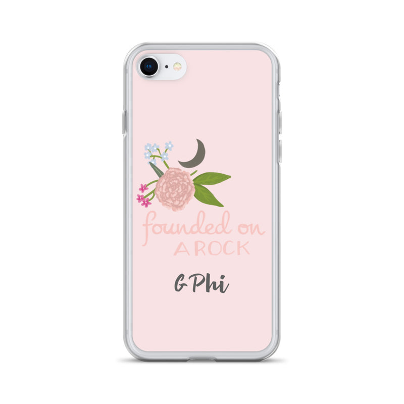 Gamma Phi Beta Founded on a Rock Pink iPhone Case