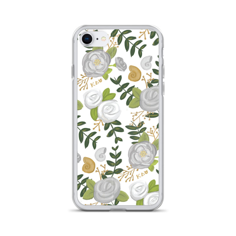 Kappa Delta White Floral Pattern iPhone Case