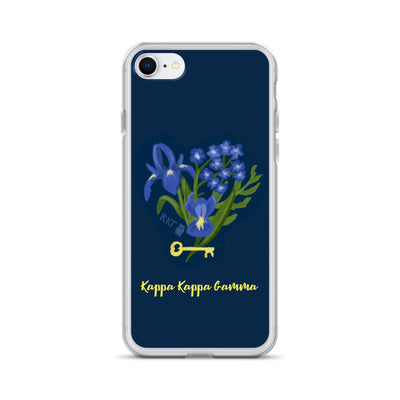 Kappa Kappa Gamma Fleur de Key iPhone Case, Dark Blue in iphone 7 or 8