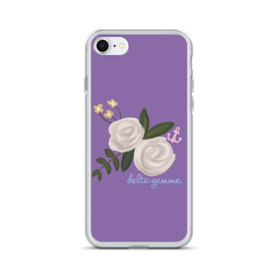 Delta Gamma Rose and Anchor iPhone case  in purple