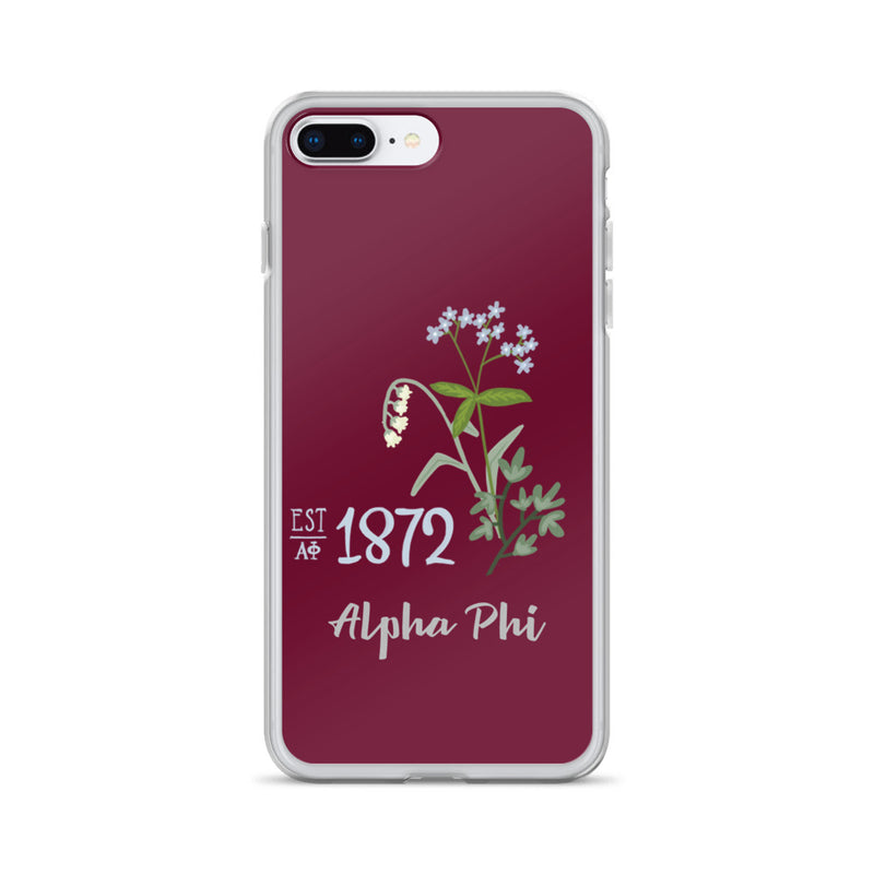 Alpha Phi 1872 Founders Day iPhone Case Bordeaux