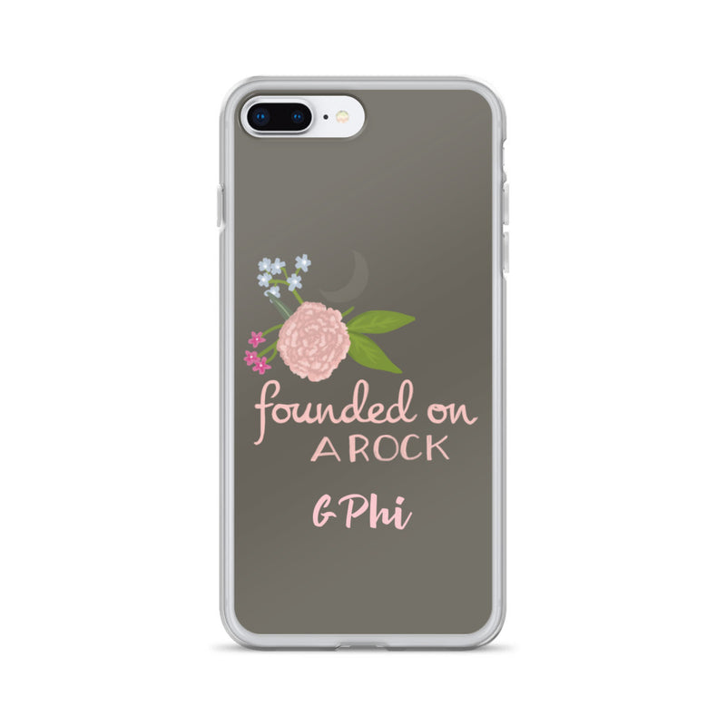 Gamma Phi Beta Founded on a Rock Brown iPhone Case