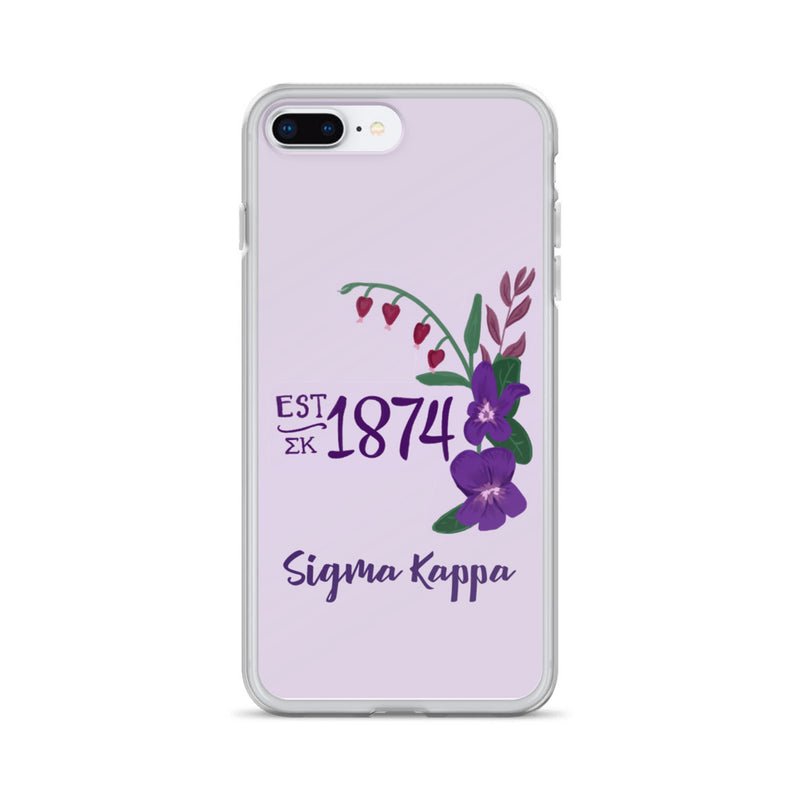 Sigma Kappa 1874 Founders Day Lavender iPhone Case