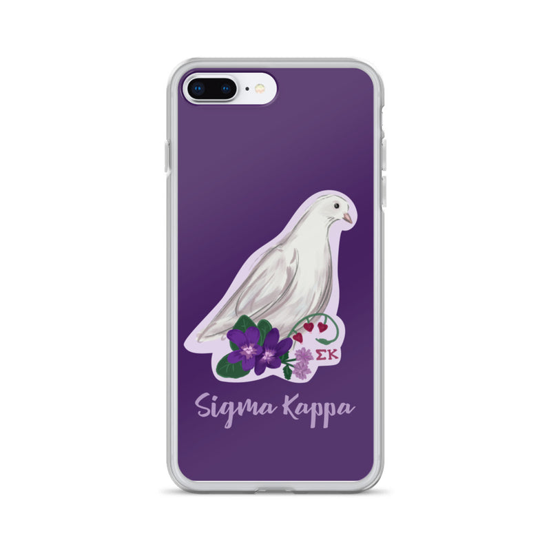 Sigma Kappa Dove Mascot Purple iPhone Case