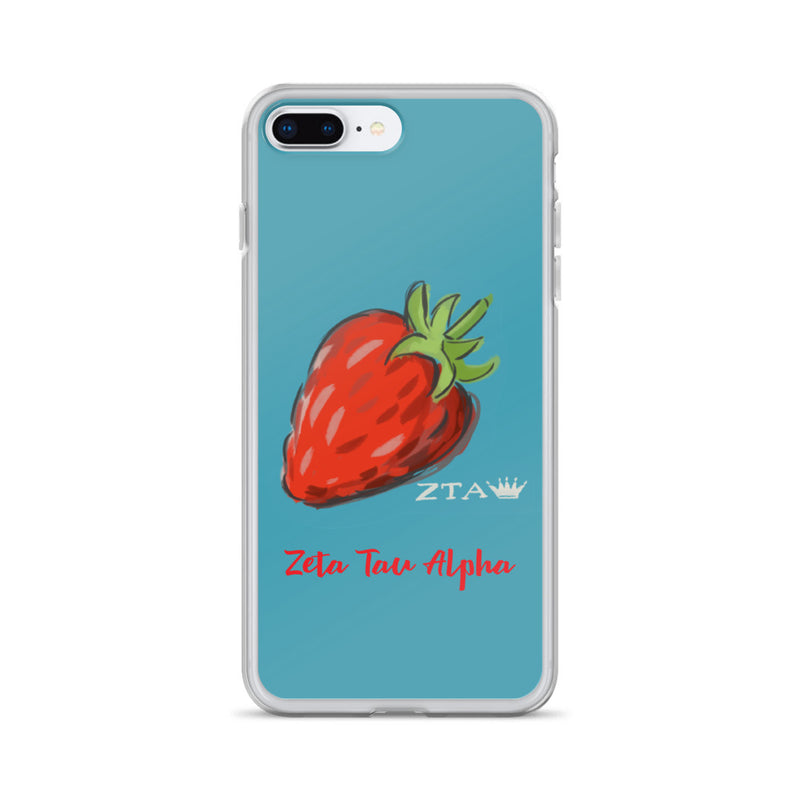 Zeta Tau Alpha Strawberry iPhone Case, Turquoise