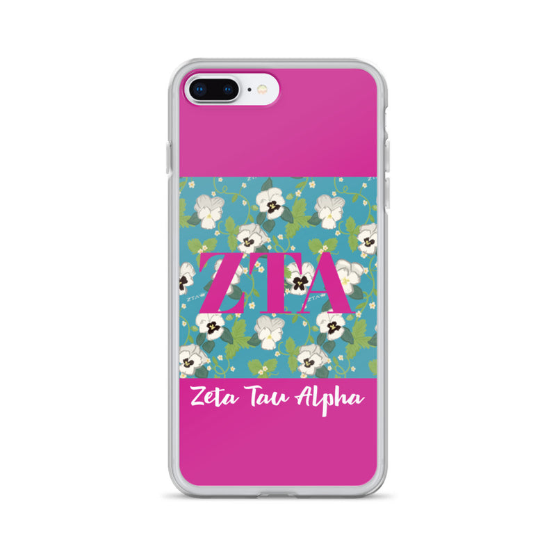 Zeta Tau Alpha Greek Letters Pink iPhone Case