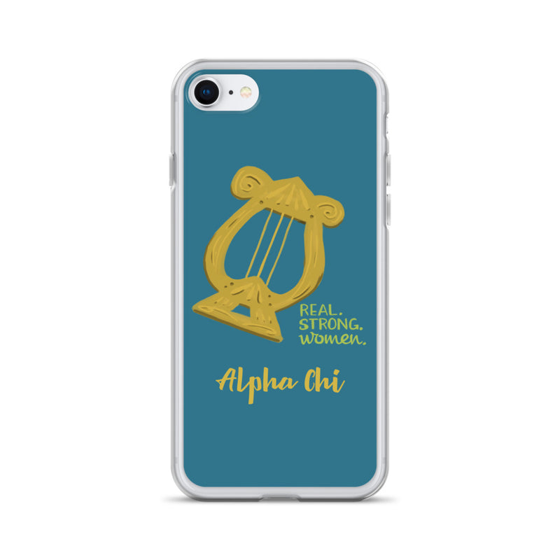 Alpha Chi Lyre Real. Strong. Women Design iPhone case