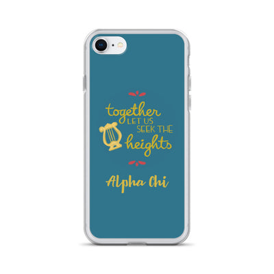 Alpha Chi Omega Motto Teal iPhone Case on iPhone SE