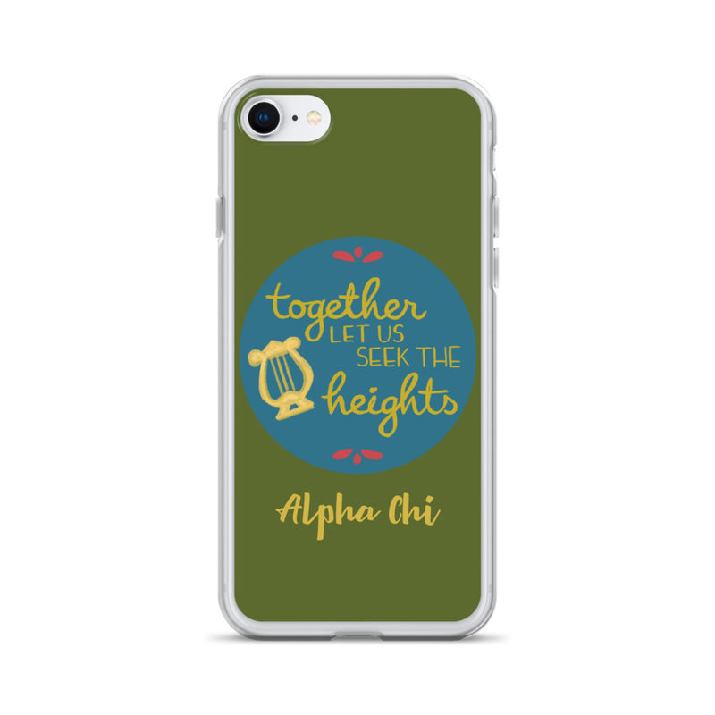 Alpha Chi Omega Together Let Us Seek The Heights iPhone Case in SE