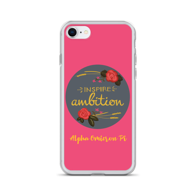 Alpha Omicron Pi Inspire Ambition Pink iPhone Case