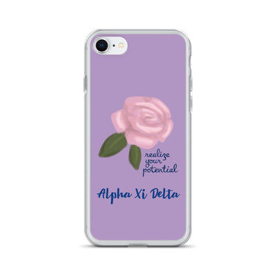 Alpha Xi Delta Realize Your Potential Purple iPhone Case