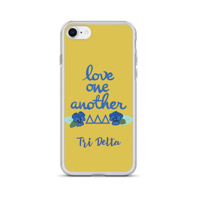 Tri Delta Love One Another Gold iPhone Case