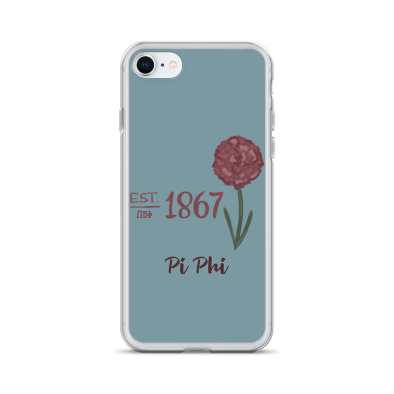 Pi Beta Phi 1867 Silvery Blue iPhone Case