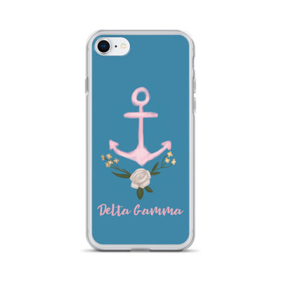 Delta Gamma iphone case with Pink Anchor for iPhone SE.