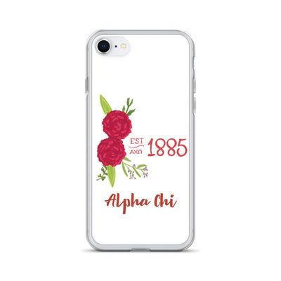 Alpha Chi Omega 1885 Founding Date White iPhone SE Case