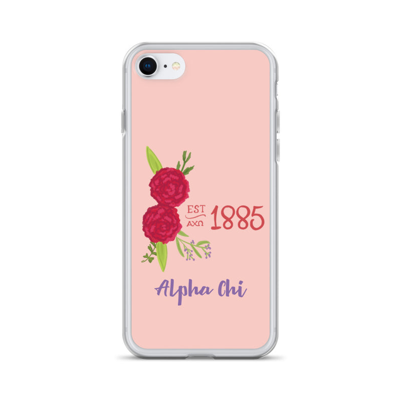 Alpha Chi Omega 1885 Founding Year Pink iPhone SE Case